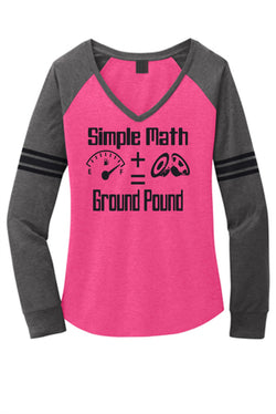 Ladies Simple Math Long Sleeve Game Raglan